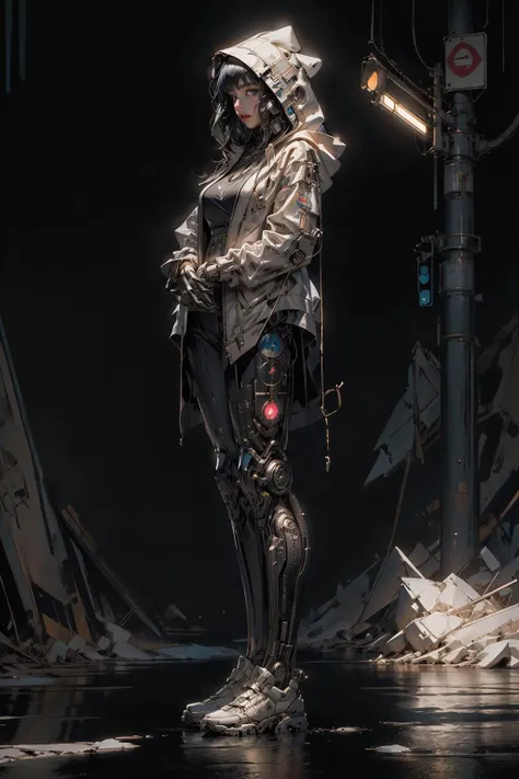 ((masterpiece),(best quality),(ultra-detailed), (full body:1.2), 1girl, solo, hood up,mechanical arms, black hair, Futuristicbot, cyberpunk, street, heavy rain,
<lora:Egyptgodpunkv.8-000010:0.7> <lora:Futuristicbot4:0.6>