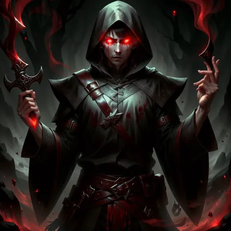 Absurdres, Masterpiece, Excellent, a tall muscular young man, solo, perfect facial features, (short hairstyle:1.5), sexy gaze, beautiful, gorgeous, wet, digital painting, (blood wizard), slimming, elf, gray pupils, (floating ball of blood), wizard outfit, relax, detailed background, Fantasy, Magical, Mystical, Ethereal, Unique Style, Surreal, Symbolic, magical tattoos, looking at the viewers romantically,