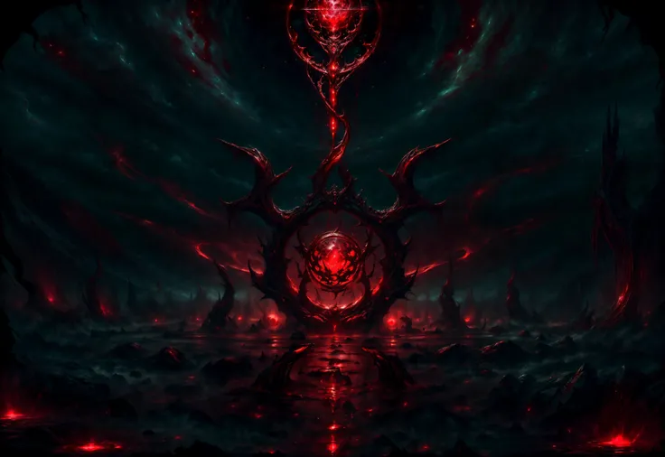 <lora:add_detail:0.7> <lora:BloodMagic:0.6> <lora:VampiricTech:0.6> (masterpiece, best quality, realistic, detailed, crisp:1.2), intricate details, vamptech, (bloodmagic blood lake), red moon, (symmetrical:1.1), glowing red, magical energy, blood, blood vortex, (style-swirlmagic:0.6), backlighting, heavy shadows, low angle, dim light, <lora:epi_noiseoffset2:1.2>
