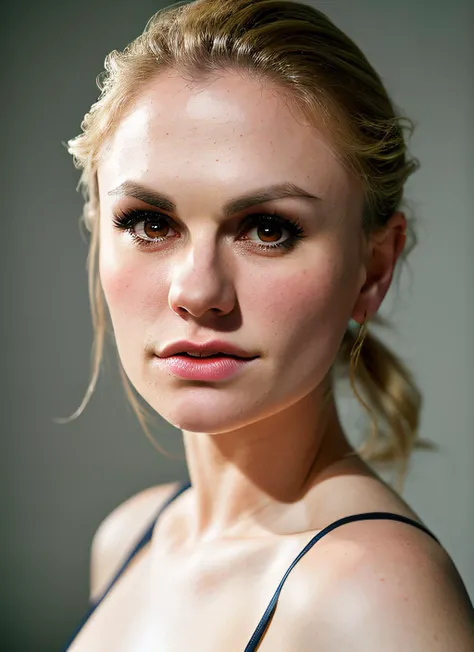 analog style, modelshoot style, portrait of Anna Paquin, epic (photo, studio lighting, hard light, sony a7, 50 mm, matte skin, pores, colors, hyperdetailed, hyperrealistic), <lyco:Anna Paquin:1.2>