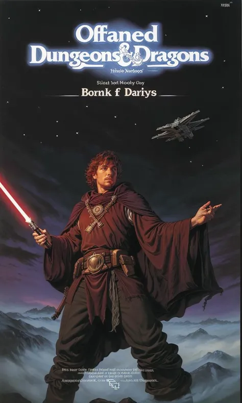 advdnd2023, book cover, novel illustration, sci-fi, jedi, star wars, intricate art, broshild2023, advanced dungeons and dragons,
