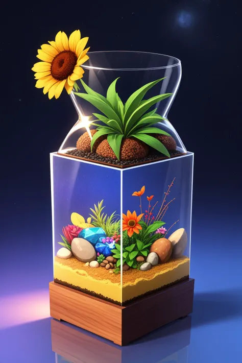greedle, glass terrarium, galaxy, 3d
