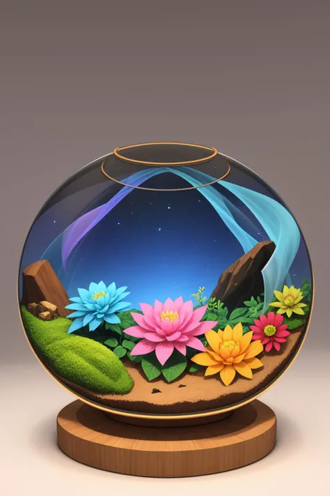 halcyon, glass terrarium, stellar, 3d