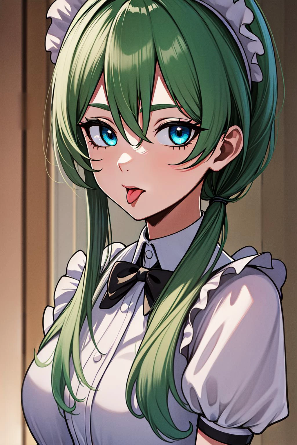 insanely detailed, absurdres, ultra-highres, ultra-detailed, best quality
BREAK
slender, kawaii, perfect symmetrical face, ultra cute girl, ultra cute face, ultra detailed eyes, ultra detailed hair, ultra cute, ultra beautiful
BREAK
blonde_hair, (short_sleeves:1.2), toosaka_asagi, 1girl, seiken_gakuin_no_maken_tsukai, looking_at_viewer, official_art, tongue_out, maid, breasts, aqua_eyes, regina_mercedes, hair_between_eyes, two-tone_dress, tongue, solo, puffy_sleeves, medium_breasts, upper_body, puffy_short_sleeves,
<lora:sd_1_5_dpo_lora_v1-128dim:1.0>
(liquid,extra fingers,deformed hands,polydactyl:-1.5),
