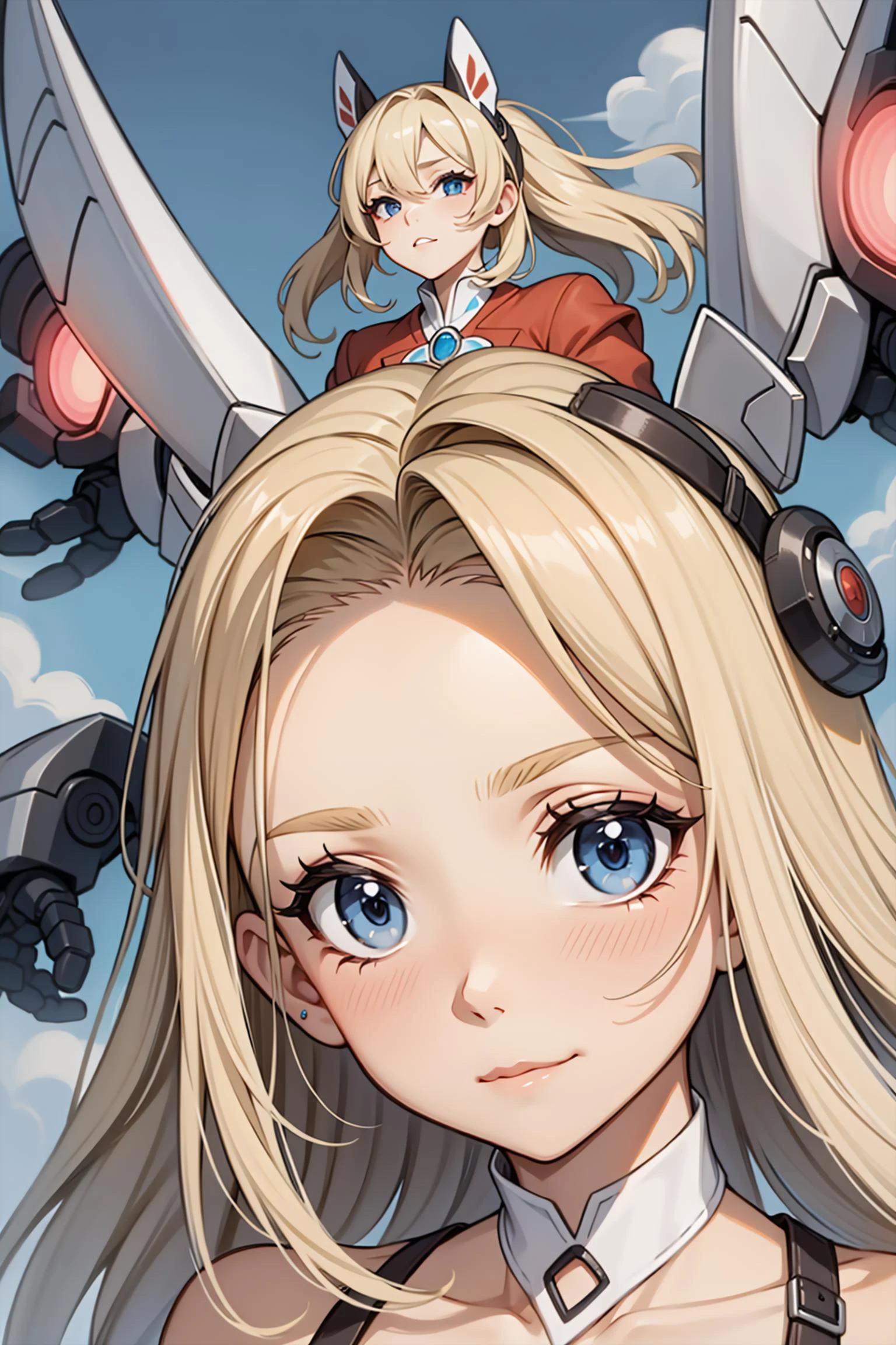 insanely detailed, absurdres, ultra-highres, ultra-detailed, best quality
BREAK
slender, kawaii, perfect symmetrical face, ultra cute girl, ultra cute face, ultra detailed eyes, ultra detailed hair, ultra cute, ultra beautiful
BREAK
1girl, large_mecha_arm, fighting stance, with extremely large robotic hands,scifi, beautiful lighting (masterpiece) and (best quality) <lora:mechanical_wings-000007:0.8>,( mechanical_wings, thrusters),sky,cloudy sky, <lora:large_mecha_arm_v1:0.8> in flight <lora:hyperdenoiser_v090:1.2>
<lora:sd_1_5_dpo_lora_v1-128dim:1.0>
AND_TOPK detailing eys, amazing face :1