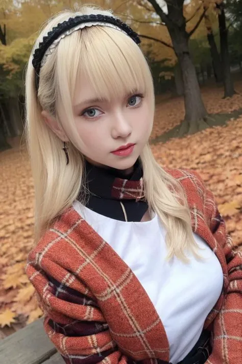 1girl,(wearing autumn outfit:1.5),(RAW photo, best quality), (realistic, photo-realistic:1.4), masterpiece, an extremely delicate and beautiful, extremely detailed, 2k wallpaper, Amazing, finely detail, extremely detailed CG unity 8k wallpaper, ultra-detailed, highres, soft light, beautiful detailed girl, extremely detailed eyes and face, beautiful detailed nose, beautiful detailed eyes,cinematic lighting,autumn scenery,morning light,perfect anatomy,slender body, <lora:akagikuro_lora:0.8>