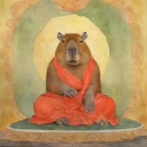 capybara like a buddha,<lora:capybara:0.7>,