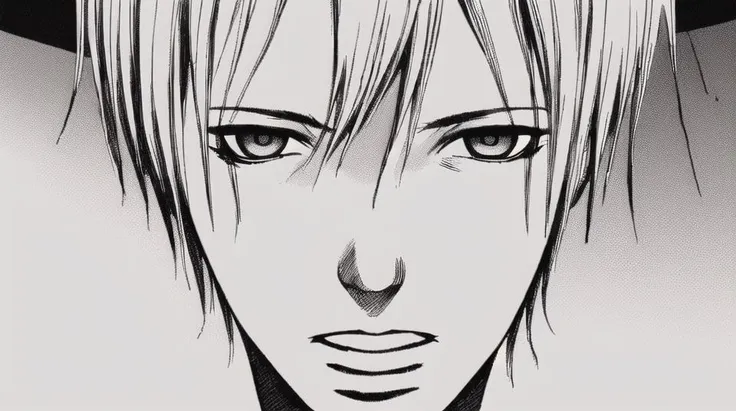 1 boy, solo, highly detailed face, best quality, monochrome, <lora:blamev2:0.9>, rough lineart