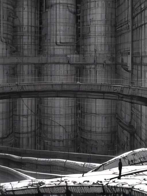 a man and a girl, (vast scenery, large cables:1.2) <lora:Blame!:1> <lora:epiNoiseoffset_v2:1>