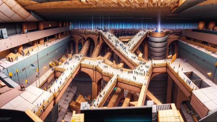 masterpiece, bird's-eye view, detailed human body, (isometric:1.3),3X zoom, Detailed world, noise, chaos, contamination, rim light, Mega Structure, infinite floor, Organic shape, <lora:add_detail:1>, <lora:Blame!:1>