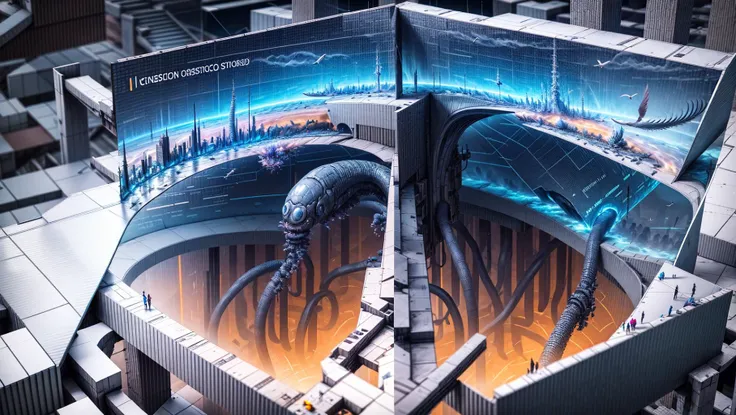 masterpiece, bird's-eye view, detailed human body, (isometric:1.3),3X zoom, Detailed world, noise, chaos, contamination, rim light, Mega Structure, infinite floor, Organic shape, <lora:add_detail:1>, <lora:Blame!:1>