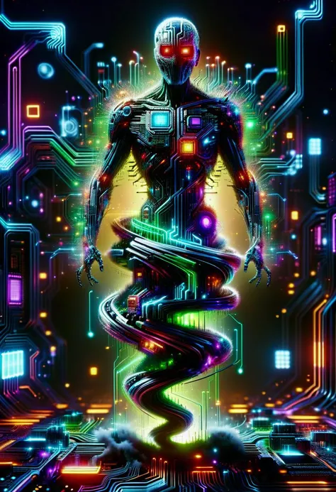 hyper detailed masterpiece, dynamic, awesome quality, scifi tech noir neon DonM3l3m3nt4lXL <lora:DonM3l3m3nt4lXL-000010:1.25> <lora:DonMT3chW0rldXL:0.65> DonMT3chW0rldXL <lora:ral-semiconductor:0.65> ral-semiconductor