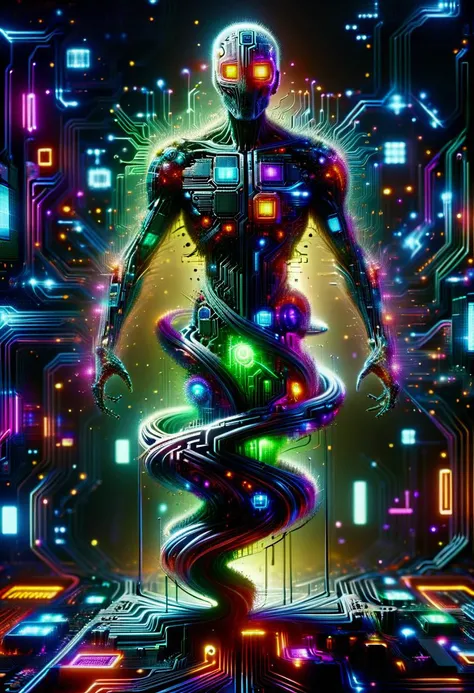 hyper detailed masterpiece, dynamic, awesome quality, scifi tech noir neon DonM3l3m3nt4lXL <lora:DonM3l3m3nt4lXL-000010:1.3> <lora:DonMT3chW0rldXL:0.7> DonMT3chW0rldXL <lora:ral-semiconductor:0.8> ral-semiconductor