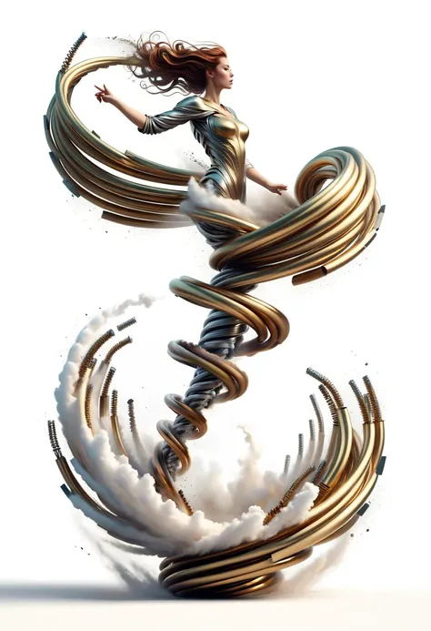 white background, [rising smoke blobs : woman stylized as giant metallic springs, rising, in the style of david palumbo: 6]
DonM3l3m3nt4lXL <lora:DonM3l3m3nt4lXL:1>