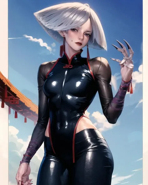 (((devilish smile))), (((melhor qualidade: 1.4))), (((full metal))), (((DuneWalker))), (((post-apocalypse))), (Unbeatable masterpiece), (hiper HD),(CG 8k hiper-realista), 1Garota armada em um mundo futurista, (((dunewalker))), (((white Bob haircut style))), Coronel Motoko, modern clothes with macrostructure composing her slender body with perfect proportions, hexagonal patterns, cabelo colorido, cyberpunk de atitude, pose ativa, mecanismos vivos, fundo parede grafitada, ((( girl))), (((melhor qualidade: 1.4))), (((short haircut))), (Unbeatable masterpiece), (hiper HD),(CG 8k hiper-realista), (((seios grandes))), (((hiper feminina))), sexy girl, black tattoo,(cabelo de cor escura) ((( corpo))), (((1 garota))), garota tatuada de 25 anos com corpo perfeito,,Rosto lindo e bem cuidado,muscular corpo:1.2,solid color detailed jacket, (Head to thigh photos), Equipamento complexo, verde escuro,long pants,Tight clothes are dark,With white stars and off-white stripes,,,,,Armor Metal Electronic Parts, Tatuagens de veneno ) INFO, garota, (((Sozinho))), pirralha Violento, (((14 a sexy, pose de atitude, obra de arte, post-apocalypse, (((manga style))), Bounty Hunter, Violento, Manic, cara de mau, corpo esguio, magra mas forte, corpo perfeito, roupa moderna, Advanced technology, Pleated mini skirt with checkered pattern in red and black, jaqueta tipo gola de pele, sleeves with vertical striped pattern, fundo neutro, (( tiro de vaqueiro )). visual intrincado