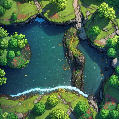 <lora:BattleMap:1> BattleMap, forest with a river flowing through it, many flowers, ultra realistic 8k cg, HDR, beautiful detailed glow, perfect artwork, masterpiece, detailed
