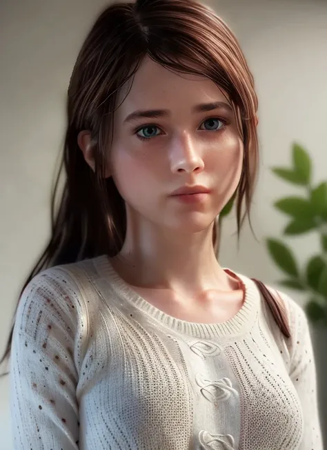 (8k, best quality, masterpiece:1.2), (realistic, photorealistic, photo-realistic:1.37), ultra-detailed, beautiful detailed eyes, beautiful detailed nose, (((balanced eyes))), ((upper body 1:2)),((big breasts)), (((sweater))), natural skin texture, 24mm, 4k textures, soft cinematic light, adobe lightroom, photolab, hdr, intricate, elegant, highly detailed, sharp focus, ((((cinematic look)))), soothing tones, insane details, intricate details, hyperdetailed, low contrast, soft cinematic light, dim colors, exposure blend, hdr, faded, slate atmosphere, <lora:Ellie_V1:0.8> , (((white sweater))), long sleeves, long hair