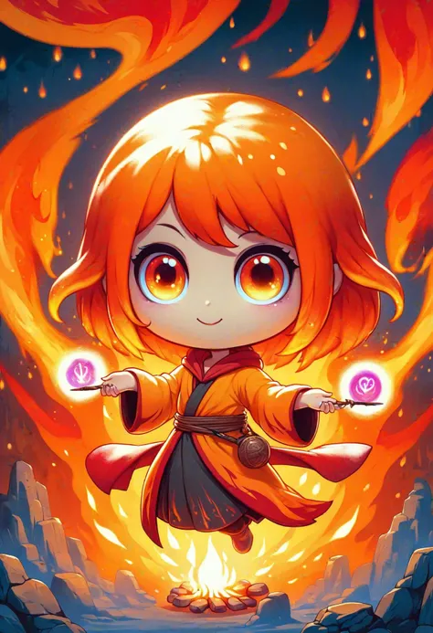 DonMCu73T00nXL painting female spellcaster, fire magic fire magic blazing, encased in ever-shifting flames, glowing intensely with a spectrum of orange, red, yellow, casting a warm, flickering light, ancient runes <lora:DonMCu73T00nXL:1>