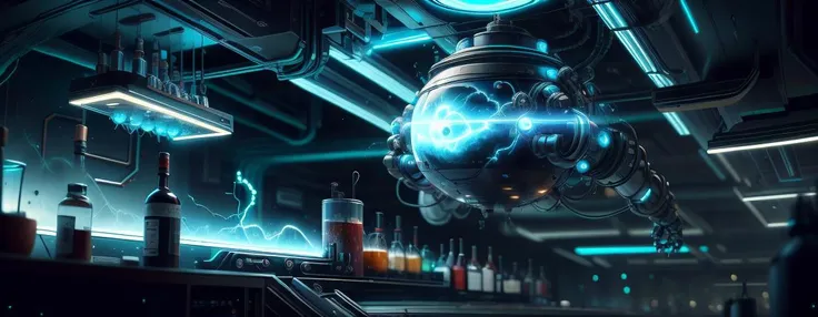 <lora:AntimatterTech-20:1.2> antitech, pure energy, atom, scifi,
bar Lounge,no humans