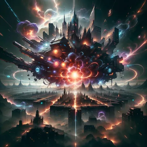 <lora:ExplosionMagic-20:0.7>, explosionmagic , (city:1.3),
<lora:AntimatterTech-20:0.7> antitech, scifi, pure energy,