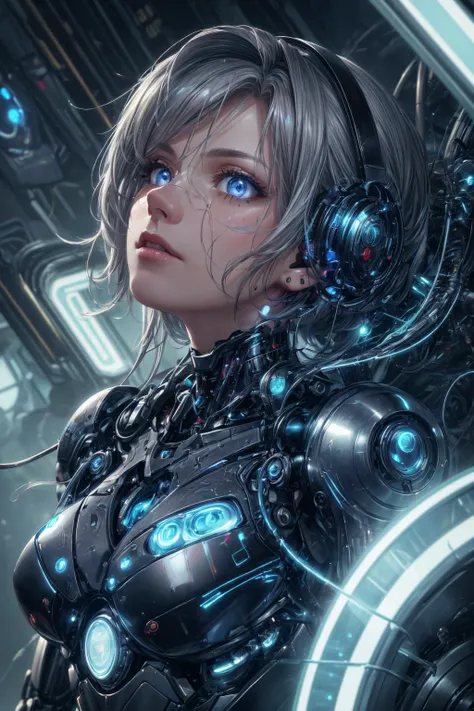 (masterpiece, best quality, ultra-detailed), high contrast, (best illumination, an extremely delicate and beautiful), ((cinematic light)), colorful, hyper detail, dramatic light, intricate details, <lora:more_details:0.75>, <lora:realistic:0.3>, <lora:sharpen-soften:-0.25>,
(1man, wrinkled face, old swedish male:1.2), frail, blue eyes, gray hair, temp fade,
portrait, solo, half shot, looking up, detailed background, detailed face, (<lora:AntimatterTech-20:0.5>, antitech, antimatter theme:1.1), android, mechanical limbs, wires, dynamic pose, emotionless, artificial intellgience, steel, digital implants, nanotechnology, circuits, gadgets, powered by electricity, particle effects, bright lights, bioluminescent parts, neon colors, cosmic space in background, cinematic atmosphere,