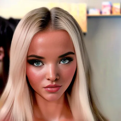 Dove Cameron Random posture, (raw photo,8k,photorealistic),(masterpiece, best quality), 8k,Fujifilm XT3,masterpiece, beautiful detailed face, beautiful detailed eyes, ultra realistic details, sharp focus, looking at viewer, detailed skin,on back, (a young girl, solo) , (detailed beautiful face, detailed perfect skin), (beautiful detailed eyes), extremely detailed, high res, best quality, full body, 1girl, bare shoulders, blonde hair, long hair, best quality, jewelry, modern city, dress, see through, looking at viewer, solo, bokeh, professional light, detailed skin <lora:Dove Cameron:1>