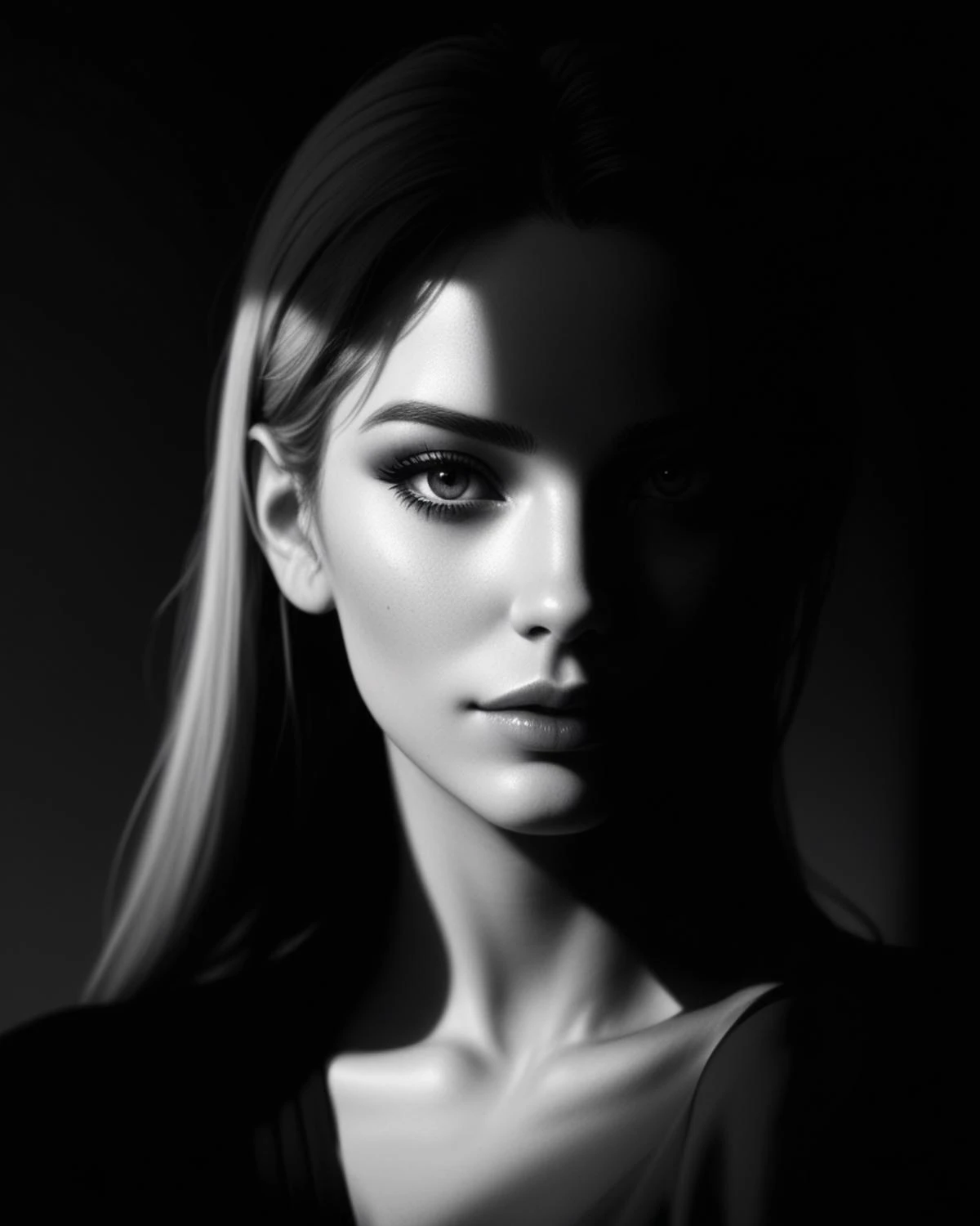 [[2 checkpoints listed for Merge. also used IP-Adapter & digital painting]]

score_9, score_8_up, score_7_up, source_photo.

highly professional, dark photo, Black background, portrait, silhouette.  beautiful woman