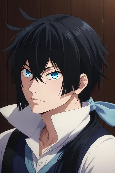 score_9, score_8_up, score_7_up, source_anime, rating_safe, , (realistic:0.6), , , , 1boy, solo, male focus, <lora:vanitas_no_karte_pony:1>, vanitas_no_karte, black hair, blue eyes, long hair, ponytail, low ponytail, , , , <lora:sdxl_lightning_8step_lora:1>