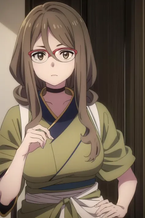 mizukinakahara, <lyco:mizukinakaharas1-lyco-nochekaiser:1>, 
mizuki nakahara, long hair, brown hair, (brown eyes:1.5), glasses, red-framed eyewear,
BREAK japanese clothes, choker, kimono, apron, black choker, waist apron, green kimono,
BREAK indoors, cafe, restaurant,
BREAK looking at viewer, (cowboy shot:1.5),
BREAK <lyco:GoodHands-beta2:1>, (masterpiece:1.2), best quality, high resolution, unity 8k wallpaper, (illustration:0.8), (beautiful detailed eyes:1.6), extremely detailed face, perfect lighting, extremely detailed CG, (perfect hands, perfect anatomy),