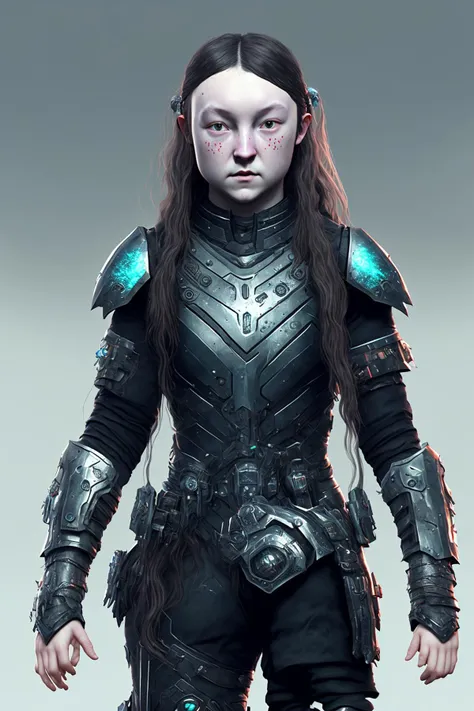 bellaramsey, daytime lighting (full body), 8k, detailed face, wearing body armor (no helmet)