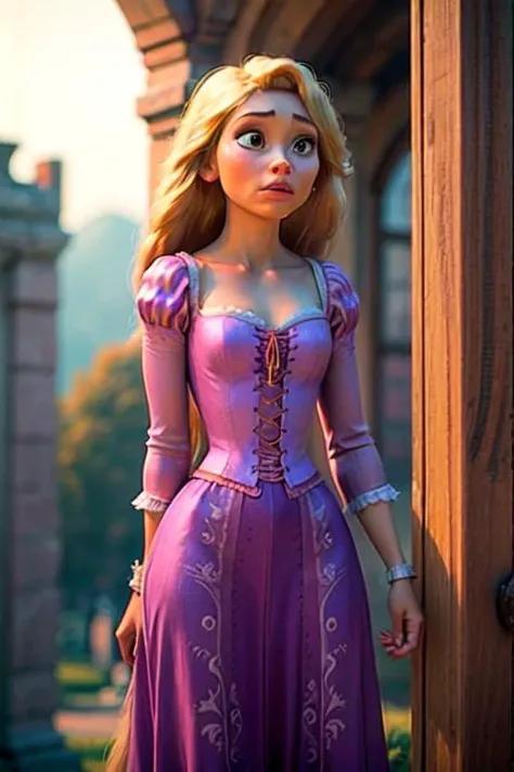 Rapunzel, red dress