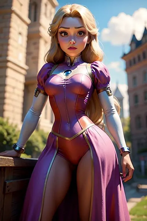 Rapunzel wearing an ironman suite