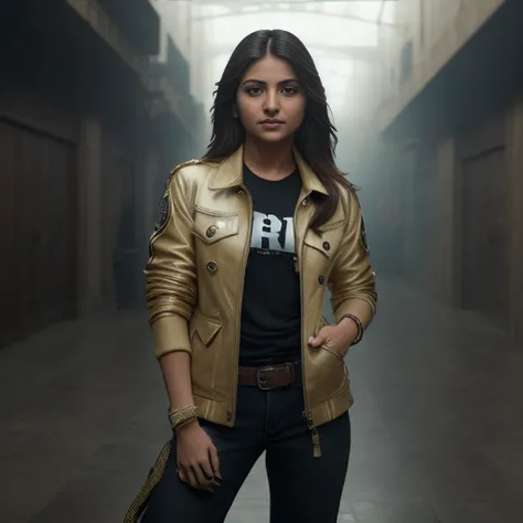anushkasharma, a portrait photo of a stylish woman, wearing a jacket, complex background, (8k, RAW photo, best quality, ultra high res, absurdres, intricate, photorealistic, masterpiece, ultra-detailed, Unreal Engine) <lora:5sharmas:1>