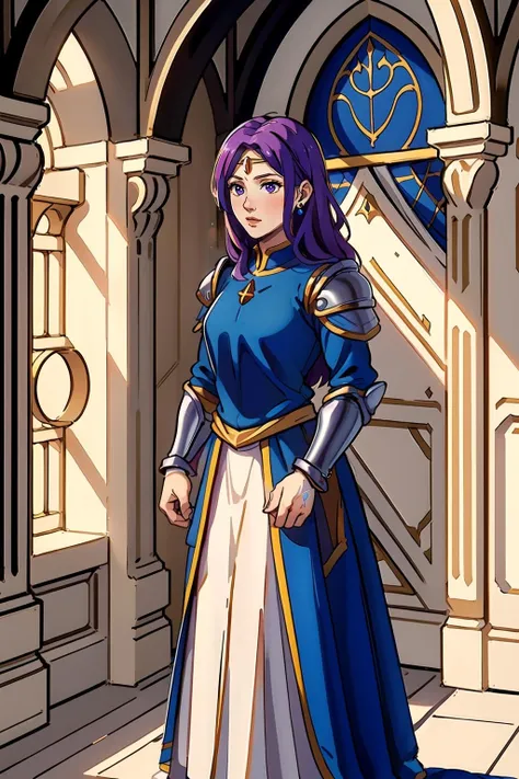 ((masterpiece), best quality, high quality, professional quality, highly detailed, highres, perfect lighting, natural lighting),1girl,eleanorafe,standing,long dress,jewelry,circlet,armor,pauldrons,(in medieval Italian palace:1.2),indoors, <lora:EleanoraFE:0.8>, <lora:LORA-XenoDetailer-v2:0.1>