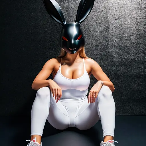 <lora:epoch-000005:0.8>, bunny mask, full body, in tights, 8k, RAW photo, portrait, best quality, ultra high res, photorealistic, 1girl, full body, thigh, grin, eyelashes, small breast, cinematic lighting