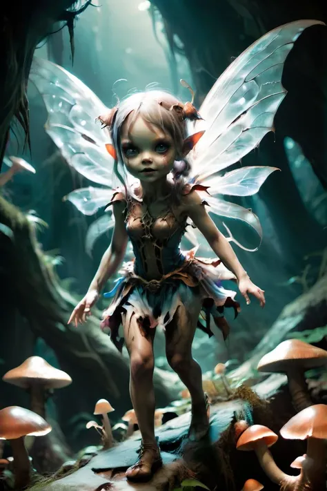 Demonic zombie pixie, adorable, large decayed wings, cave background, 1girl, surrounded by bioluminescent mushrooms, stalagmites, creepy, deep underground
<lora:RPGPixieXL:0.5>, rpgpixie
<lora:zkeleton:0.8>, zkeleton