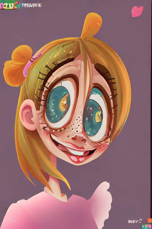 1girl, looney, impressionism, stupid_face, overprettified, blush, teeth, freckles
