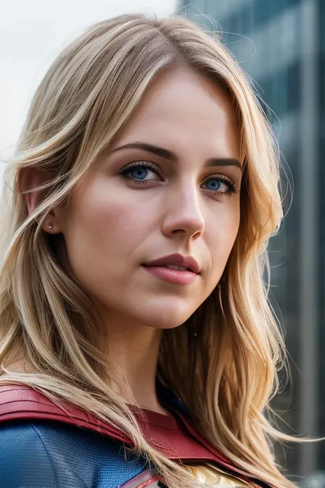 beautiful woman (blonde Dan4Br3m5-140:.99), beautiful hair, elegant,  ((portrait)), (closeup:1.1), ((from the waist up)), (rainy, skyscraper roof:1.2), (at night), (wet hair:1.2)  hair blowing in wind, wind lift, natural skin texture, ((cosplaying as superhero:1.2)), 24mm, 4k textures, soft cinematic light, adobe lightroom, photolab, hdr, intricate, elegant, highly detailed, sharp focus, ((((cinematic look)))), soothing tones, insane details, intricate details, hyperdetailed, low contrast, soft cinematic light, exposure blend, hdr, faded,