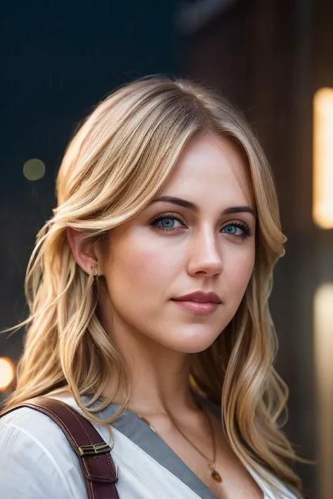 beautiful woman (blonde Dan4Br3m5-140:.99), beautiful hair, elegant, ((portrait)), (closeup:1.1), ((from the waist up)), (rainy, skyscraper roof:1.2), (at night), (wet hair:1.2) hair blowing in wind, wind lift, natural skin texture, ((cosplaying as superhero:1.2)), 24mm, 4k textures, soft cinematic light, adobe lightroom, photolab, hdr, intricate, elegant, highly detailed, sharp focus, ((((cinematic look)))), soothing tones, insane details, intricate details, hyperdetailed, low contrast, soft cinematic light, exposure blend, hdr, faded,