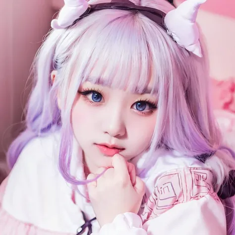 masterpiece, best quality,(8k, RAW photo, best quality, masterpiece:1.39), (realistic, photo-realistic:1.2), Kanna_Kamui, pink and white dress, white hair, gradient hair, bedroom background
<lora:Kanna_Kamui_Kobayashis_Dragon_Maid-13:0.79> <lora:rosBlackpink_v1:0.7>