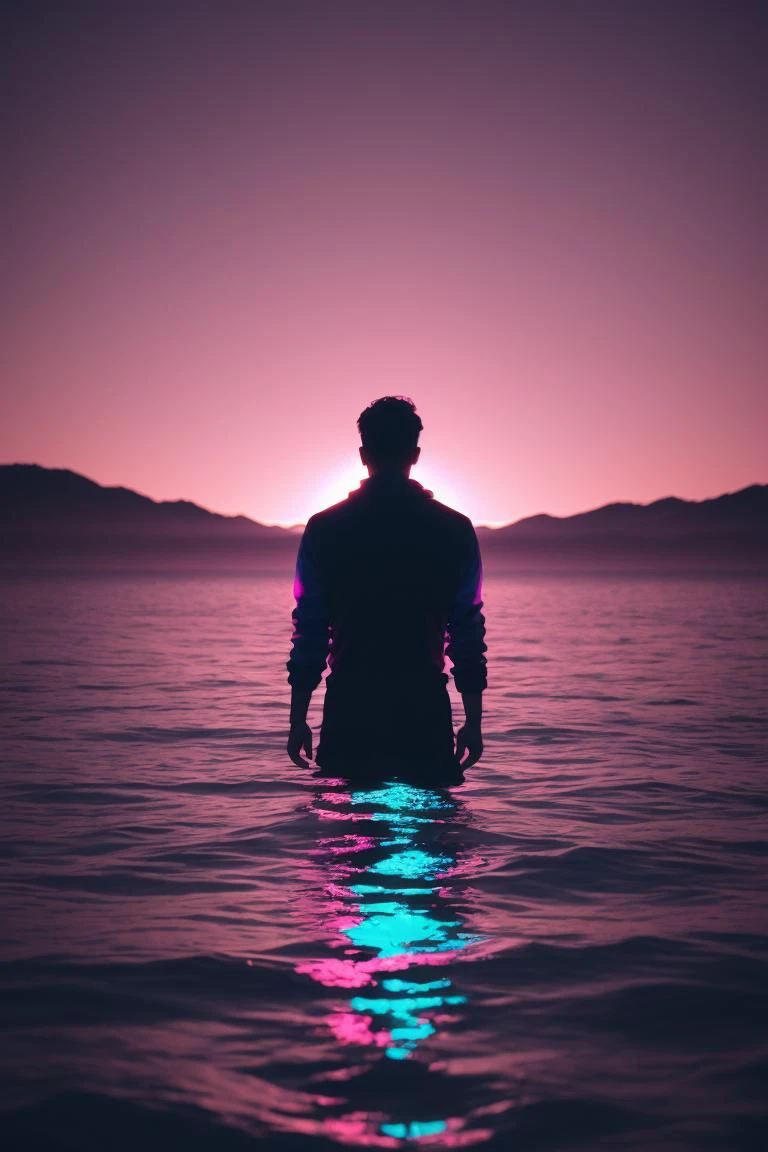 (ombre color scheme of neon pink, neon blue, \(neon orange\), neon yellow, neon green)
(genderless body silhouette:1.1) floating, fantasy, water flow, (volumetric lighting)
<lora:VaporwaveAlpha:0.32> VaporwaveAlpha, subsurface scattering, ultra hd, 4k, high def, Photorealistic, Hyperrealistic, Hyper detailed, analog style, realistic, masterpiece, best quality, ultra realistic, 8k, Intricate, High Detail, film photography, soft lighting, heavy shadow
