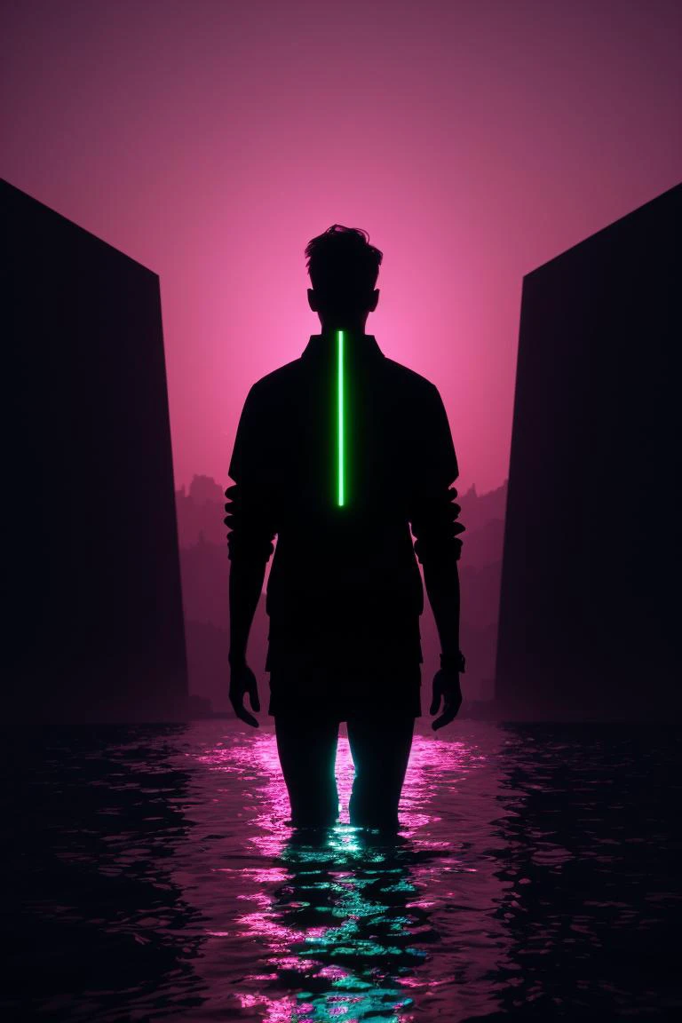 (ombre color scheme of neon pink, neon blue, \(neon orange\), neon yellow, neon green)
(genderless body silhouette:1.1) floating, fantasy, water flow, (volumetric lighting)
<lora:VaporwaveAlpha:0.32> VaporwaveAlpha, subsurface scattering, ultra hd, 4k, high def, Photorealistic, Hyperrealistic, Hyper detailed, analog style, realistic, masterpiece, best quality, ultra realistic, 8k, Intricate, High Detail, film photography, soft lighting, heavy shadow
