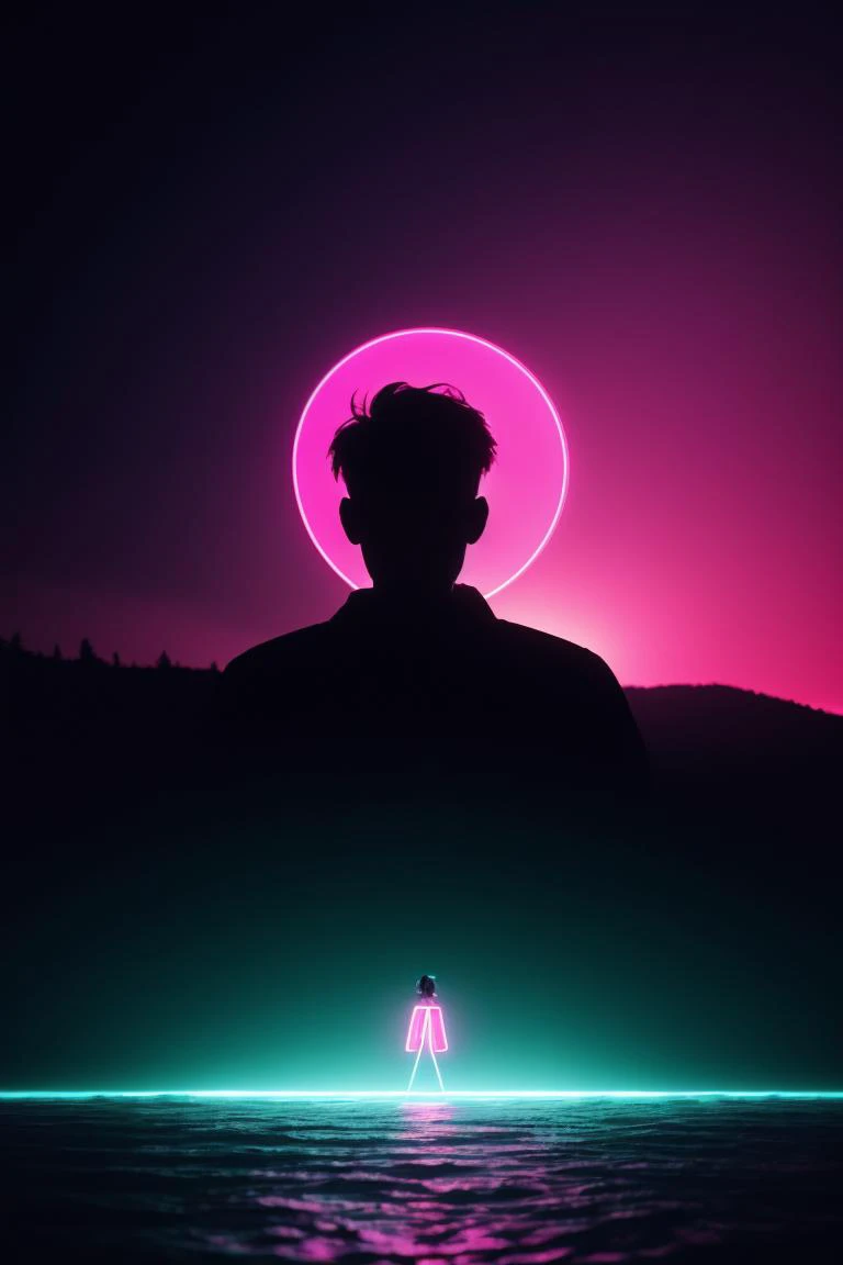 (ombre color scheme of neon pink, neon blue, \(neon orange\), neon yellow, neon green)
(genderless body silhouette:1.1) floating, fantasy, water flow, (volumetric lighting)
<lora:VaporwaveAlpha:0.32> VaporwaveAlpha, subsurface scattering, ultra hd, 4k, high def, Photorealistic, Hyperrealistic, Hyper detailed, analog style, realistic, masterpiece, best quality, ultra realistic, 8k, Intricate, High Detail, film photography, soft lighting, heavy shadow