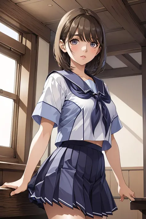 (masterpiece, best quality), 1girl, <lora:anegasaki_nene_v1:0.8> aanene, short hair, serafuku, white shirt, short sleeves, sailor collar, blue neckerchief, pleated skirt, blue skirt, aanene, short hair, blue serafuku, blue shirt, long sleeves, blue sailor collar, white neckerchief, pleated skirt, blue skirt