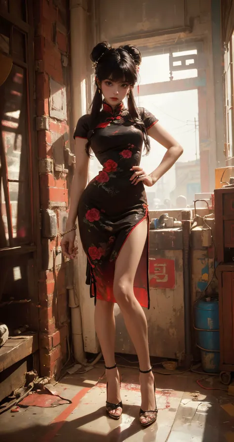 masterpiece,ultra highres,ultra detailed,best quality,
1girl,leggy,slim,gradient hair,<lora:~Q?-st xuer Shampoo:0.8>,qipao,full body,Wasteland Punk,