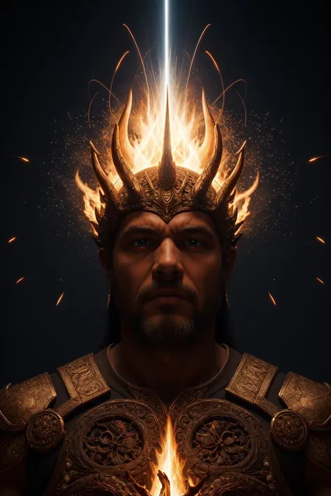 god of fire, intricate detail, beautiful light, sparks, magical, HDR, 8K, absurdres,