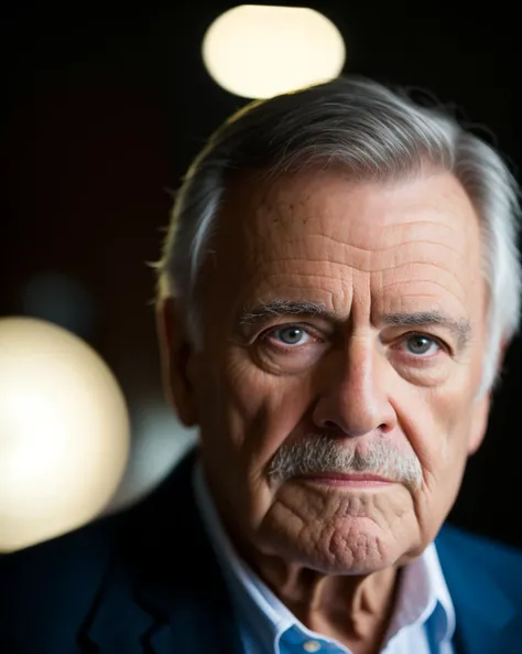 Detailed shot of old man ,60 years, tall, dark hair colour, light skin colour, taken with a Leica M6 and a Leica 75mm F1.25 Noctilux, atmospheric lens. <lora:Elixir:1>
