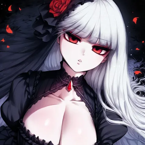 ((highy detailed, best qualityer, 4K, work of art, High definition:1.3)), ((best qualityer)), (((High definition))), (((8k))), (ultraDH), (ultra High definition), Snowy forest background, Snowflake Pattern, Eyes red, BREAK Eyes red, seducer, appealing, soft anime cg art, 36C breasts, Legs long, bright coloured, detailed digital art, Fine body, perfect skin, White hair, long hair, light hair, White hair, BREAK crown, neckleace, 36C neckleace, looking ahead at viewer, BREAK looking ahead at viewer, extreme detailed face, aretes, gem, dark white makeup lips, dark gothic shadows, dark shadows, white shadows, white sensual lips, dark lips, very dark lips, (perfect hands, Perfect Anatomia), white makeup, white medium lips, white thick lips, detailed fingers, Five fingers per hand, 5 fingers, (1 girl), detailed lips, detailed white lips, lips painted white, gothic painted lips, BREAK night, night sky, (focus on tits), (arms outstretched:1.2), (From above:1.1), (Breasts Out:1.3), (Off The Shoulder:1.1), (((lingerie))), (((boo ghosts super mario))),