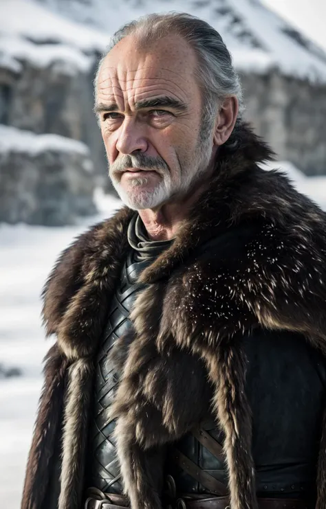 Sean Connery as Jon Snow from Game of Thrones,half body, XF IQ4, 150MP, 50mm, ISO 1000, 1/250s, natural light, Adobe Lightroom, photolab, Affinity Photo, PhotoDirector 365