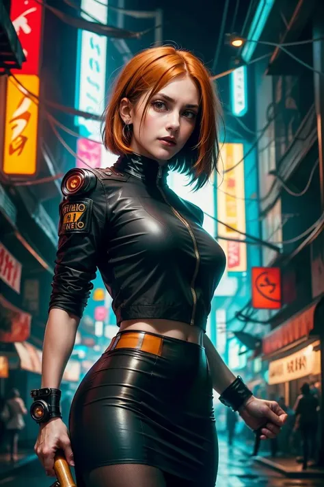 (masterpiece、top-quality、top-quality)、pixels、女の子1人、,17 age,clong legs,A sexy,clong legs,7th class,Dark purple eyes,Heroic Rise,Zaft's red clothes,Redhead bob hair,Pink Ultra Mini Skirt,Lunamaria Hawke,Black High Socks,Red Pilot Suit,1 Ahoge,Red Pilot Jacket